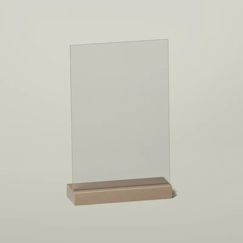 Acrylic Sign with Wooden Stand